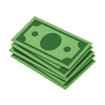 Stacks of Green Banknotes in a Simple Arrangement png