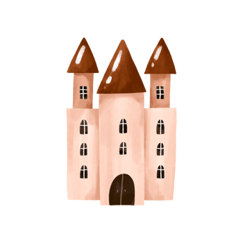 Fairytale Castle. Old fortess hand drawn watercolor illustration. Castle isolated illustration png