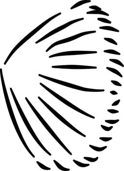 Simple seashell icon for marine label use coastal branding eco packaging organic stationery decor vector
