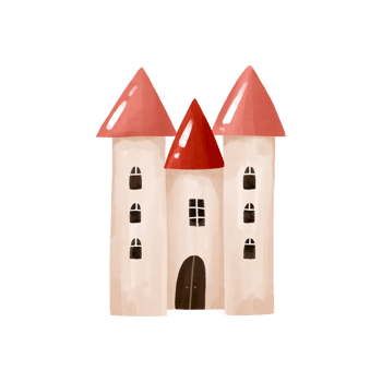 Old fairy castle on isolated background png