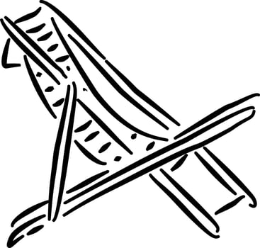 Beach lounger sketch for relaxation product label summer decor branding stationery poster vector