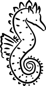 Seahorse line art for ocean-themed branding eco label design marine packaging minimal decor vector