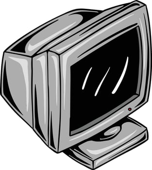monitor computer isometric illustration vector