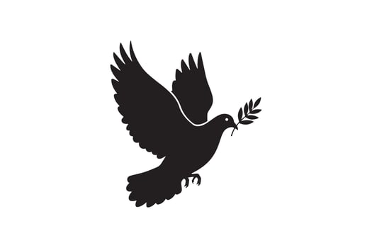 Peace Dove Black Silhouette Illustration vector