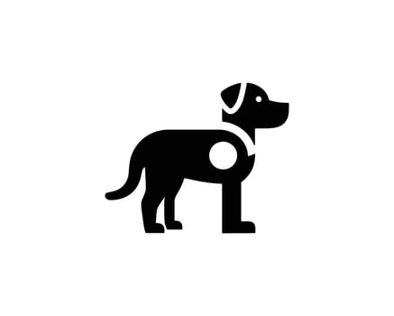 black silhouette of a dog vector