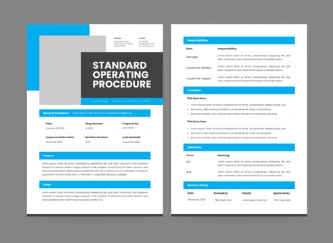 Standard Operating Procedure Design, Business Standard Operating Procedure Flyer vector