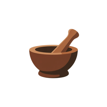 clipart illustration of a wooden mortar and pestle png