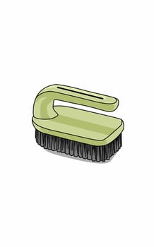 Light green bathroom floor brush. Cleaning Coloring page vector