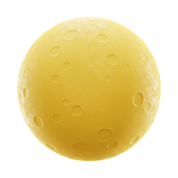 adorable yeloow moon 3d icon on transparent background png