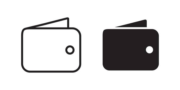 wallet icon set. money bag wallet symbol. Cash wallet icon. vector