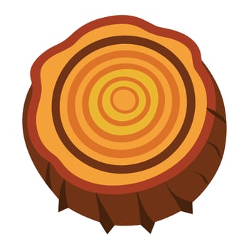 Tree stump icon in cartoon style illustration vector