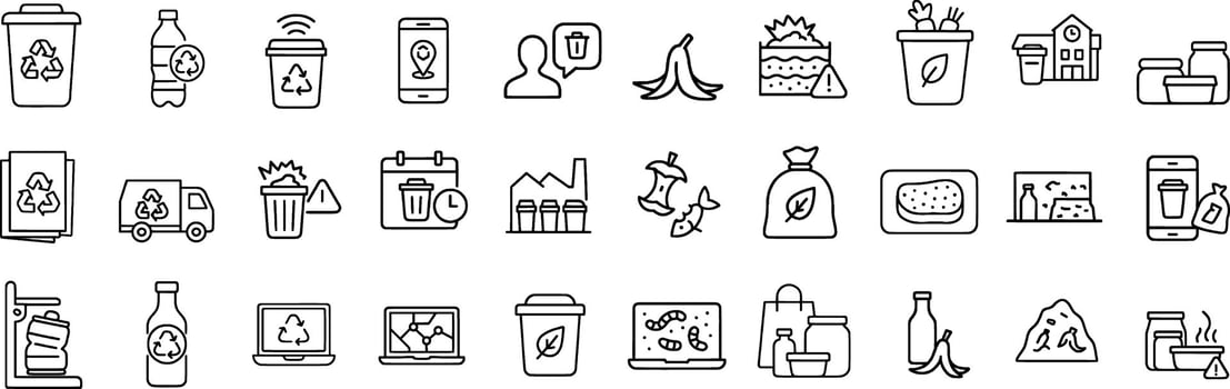 recycling and waste management icons vector