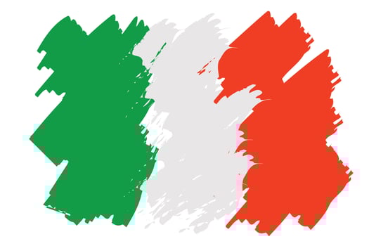 Flat Ireland Flag Abstract Brush Stroke Illustration vector