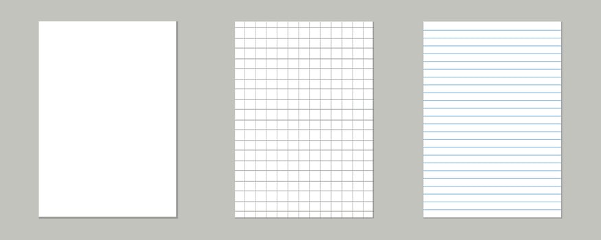 set of blank paper sheets vector