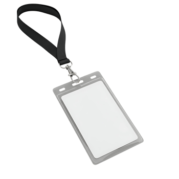 Black Lanyard with Blank ID Card Holder Mockup png