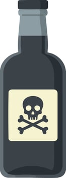 Poison bottle with skull and crossbones symbol warning of danger and toxicity illustration vector