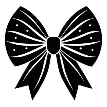 Elegant Black and White Decorative Bow Clipart A Festive, Simple, and Stylish Design for Gift Wrapping, Crafts, and Invitations vector