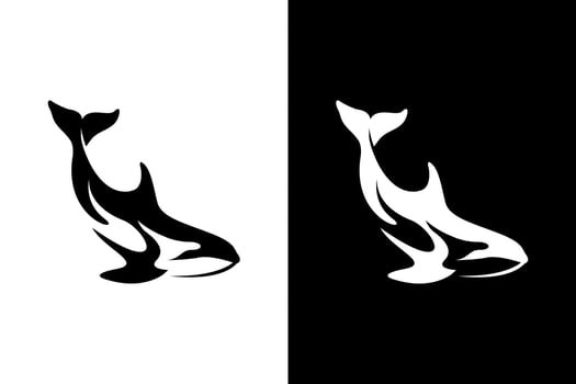 Elegant Orca Whale Silhouette Design vector