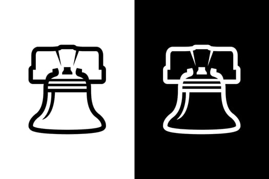 Liberty Bell Iconic Symbol Minimalist Design vector