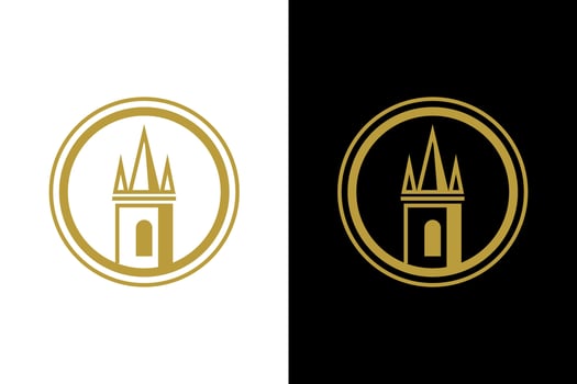 Golden Tower Logo Design Template vector