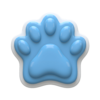 A blue paw print with white outlines is visually presented, potentially for pet related websites or social media graphics. png