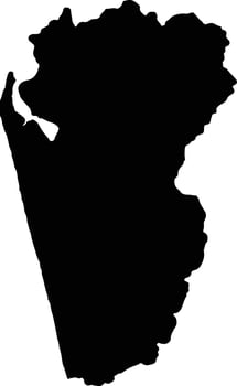 Thai Mueang Thailand silhouette map vector