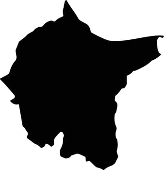 Thuan Bac Vietnam silhouette map vector
