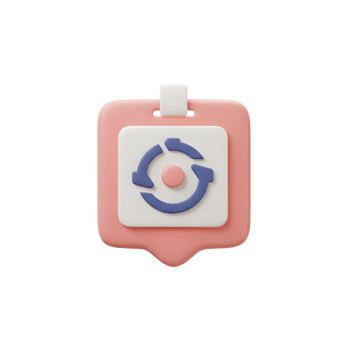 A pink tag displays a circular arrow, symbolizing a refresh or reload action, and the tag is often used for updates and synchronization. png