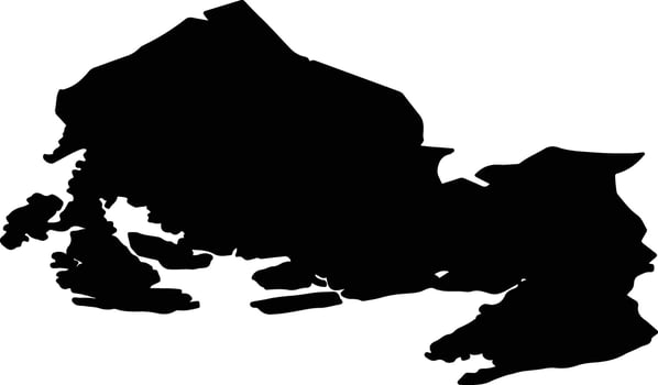 Turun seutukunta Finland silhouette map vector