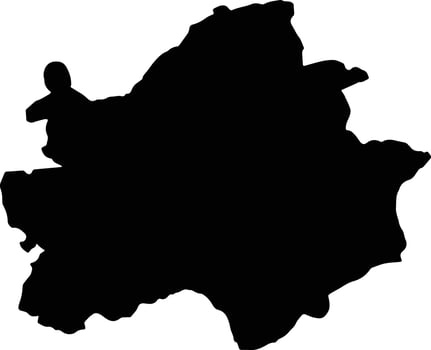 Wa Municipal Ghana silhouette map vector
