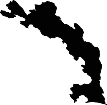 West Mahe Seychelles silhouette map vector