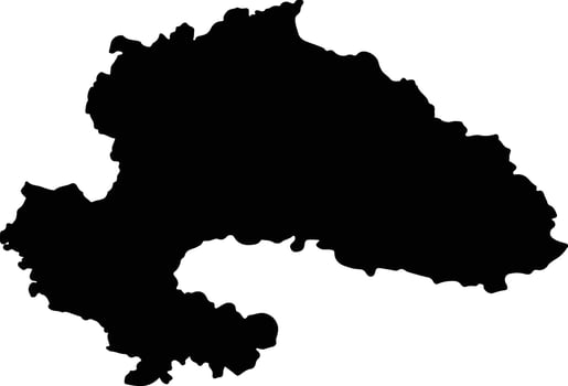 Yavatmal India silhouette map vector