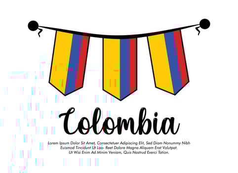 Colombia flag banner Colombia flag illustration design Colombia national day banner design vector