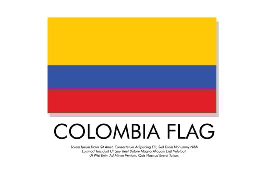 Colombia flag banner Colombia flag with white background illustration design Colombia independence day banner design vector