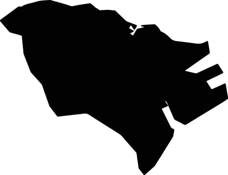 Zhongshan Taiwan silhouette map vector