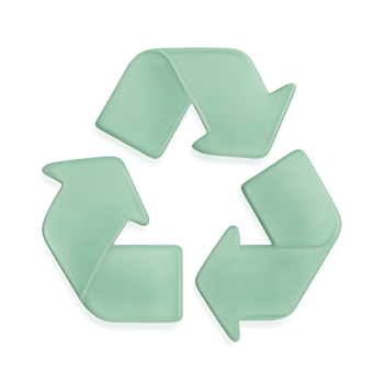 Minimalist 3D Recycling Symbol with Frosted Glass Effect png
