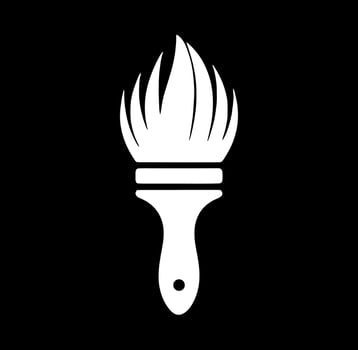 A white paint brush on a black background vector