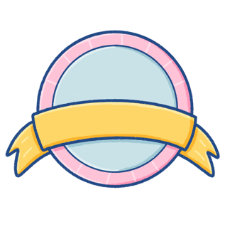 Circle Badge with Ribbon Illustration png