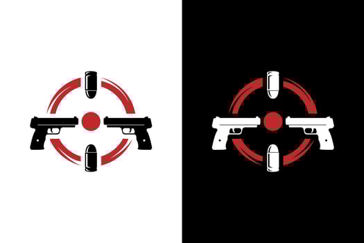 Firearms Target Design with Guns and Ammunition vector