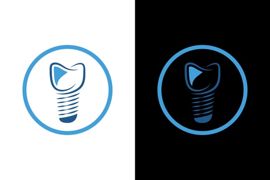 Modern Dental Implant Clinic Logo Design vector