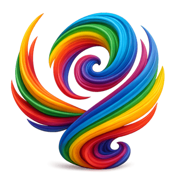 Colorful Rainbow Swirl Dynamics Abstract Art for Creative Projects png