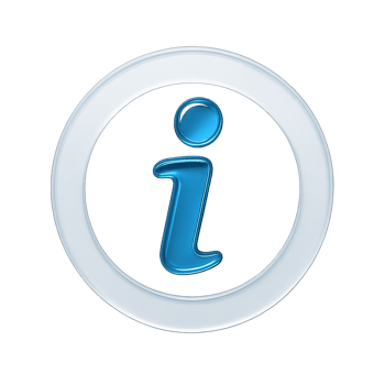 3D Blue Information 'i' Symbol in a Glass Circle png