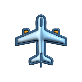 Modern 3D Aviation and International Shipping Icons png