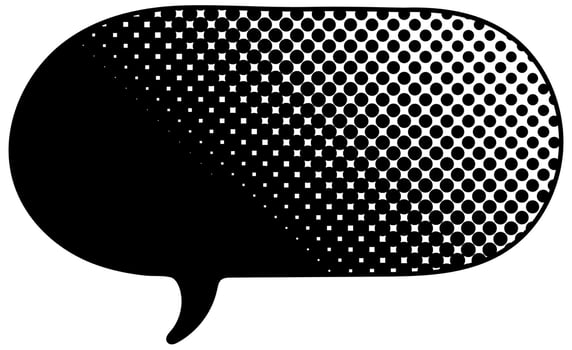 Creative speech bubble design with gradient pattern effect vector