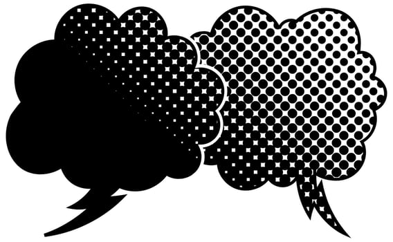 Creative speech bubbles illustrating dialogue in modern design vector