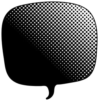Unique art design with halftone dots on a speech bubble shape vector