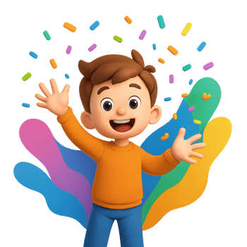 Joyful Celebration with Colorful Confetti Toss and Happy Child png