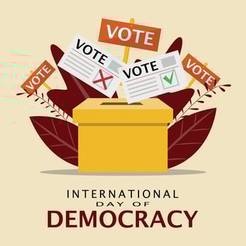 Vote box with election signs vector