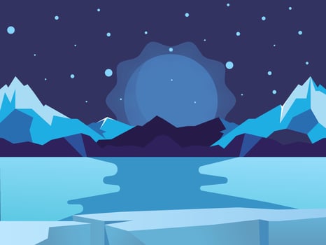 Abstract mountain landscape at night vector