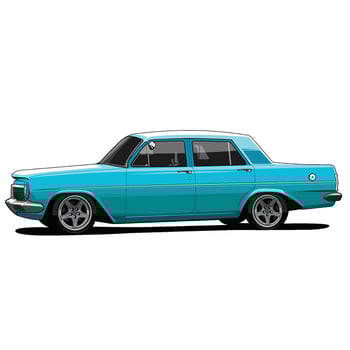 Classic blue sedan car illustration vector